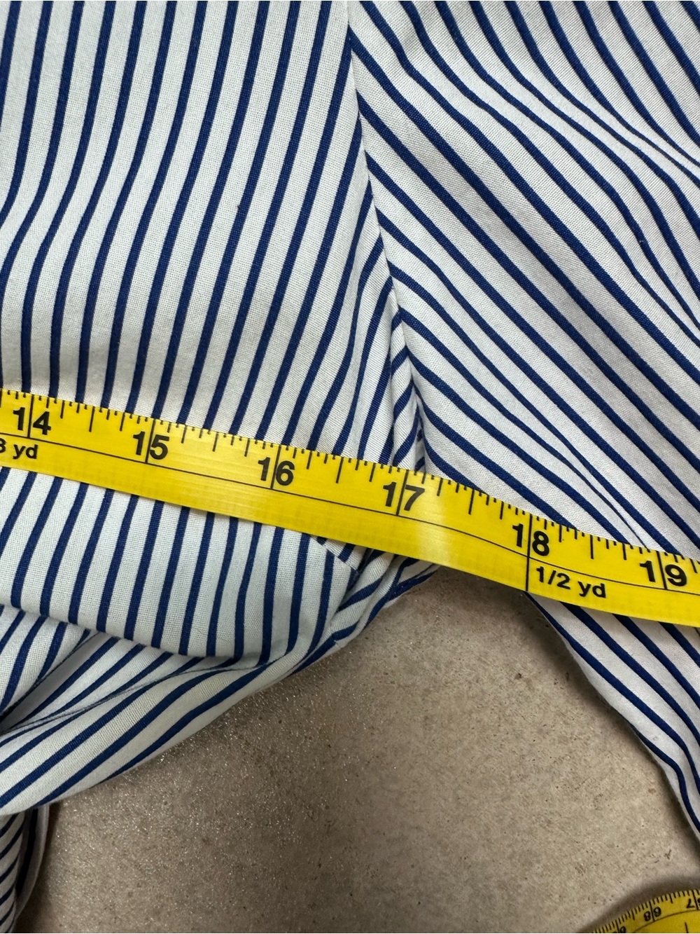 LC Waikiki Blue White Stripe Shirt Dress Belted Cotton Midi Button Front Small - Picture 10 of 11